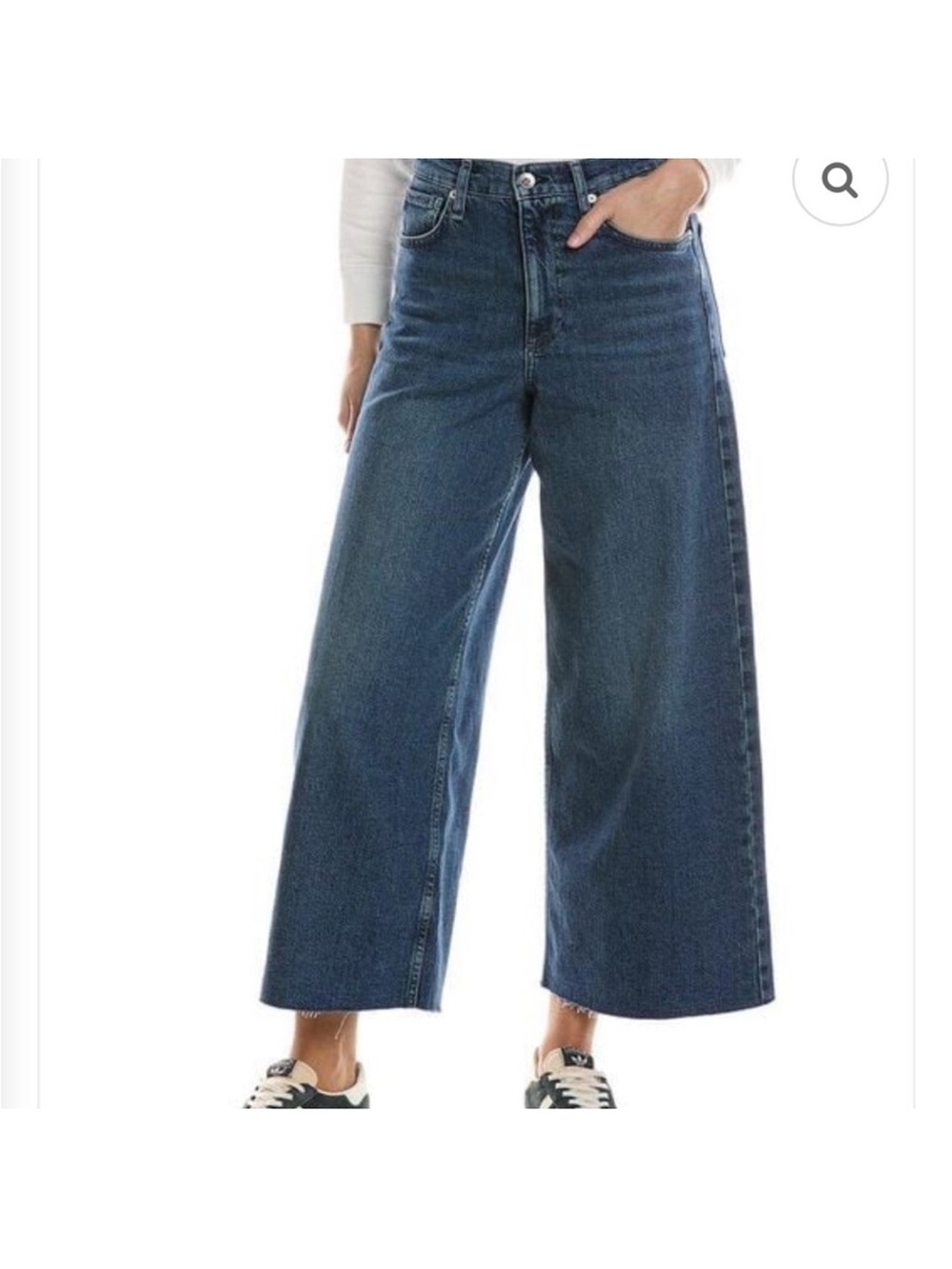 rag & bone Serena Crop blue wide leg high rise denim pants jeans women’s 27 - Picture 7 of 8